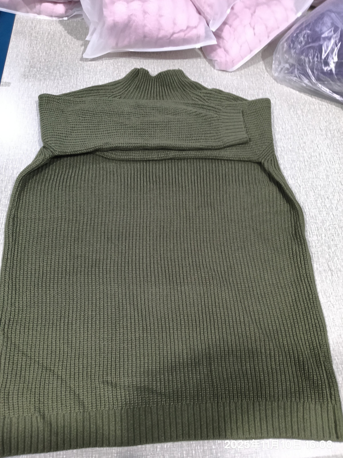 Vestido jersey largo de cuello alto, liso y cálido para invierno – foto 2