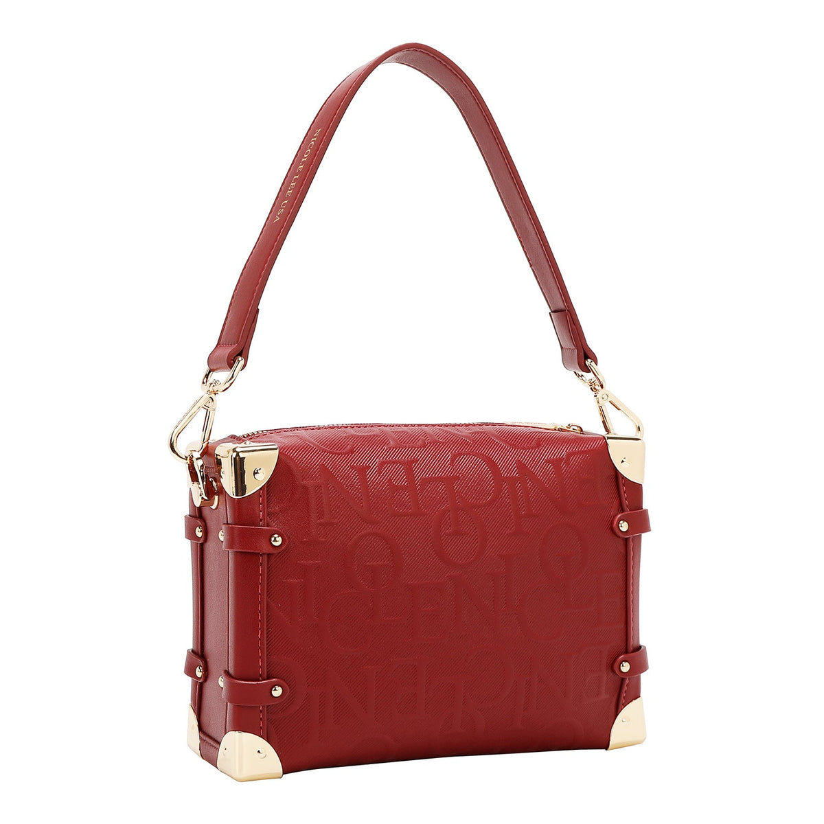 Bolso de hombro cuadrado con relieve - Rojo – foto 3