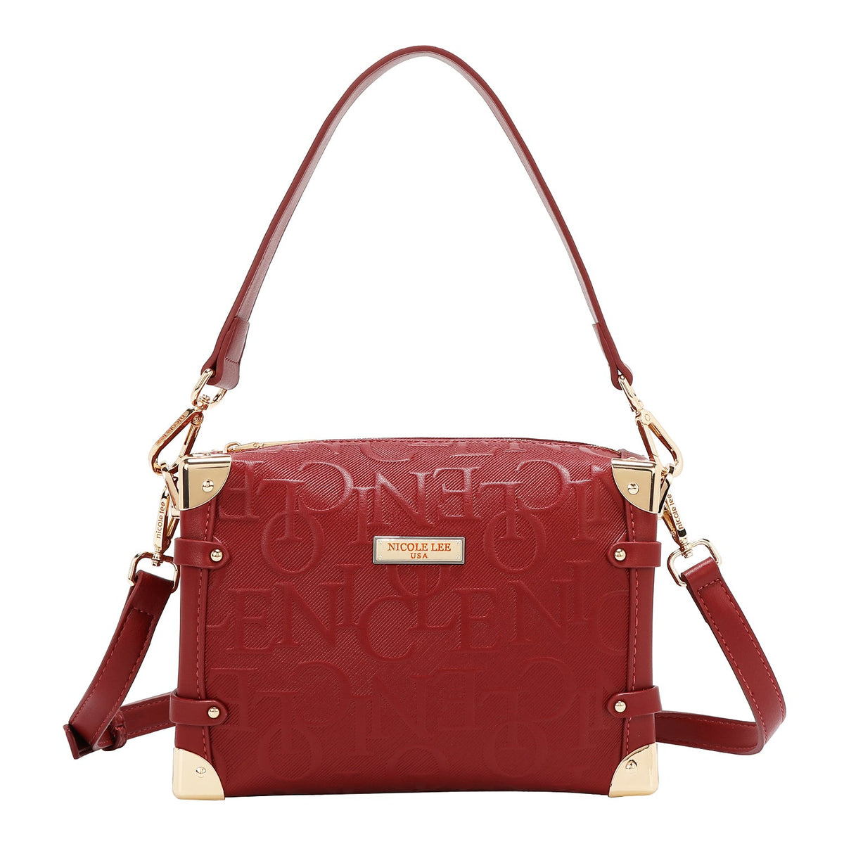 Bolso de hombro cuadrado con relieve - Rojo – foto 4