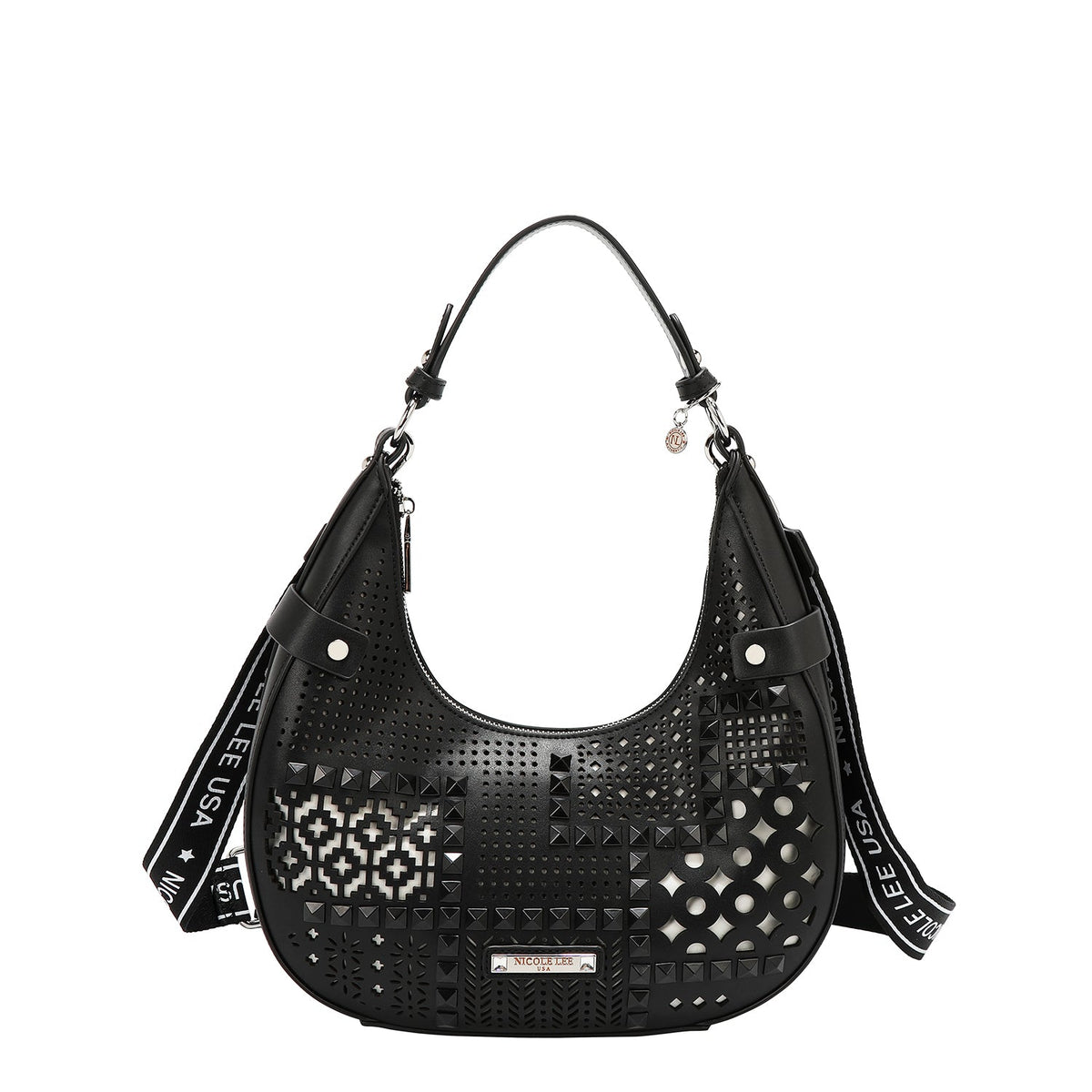 Bolso de hombro con recorte geométrico - Negro – foto 5