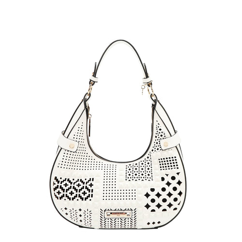 Bolso de hombro con recorte geométrico - Blanco