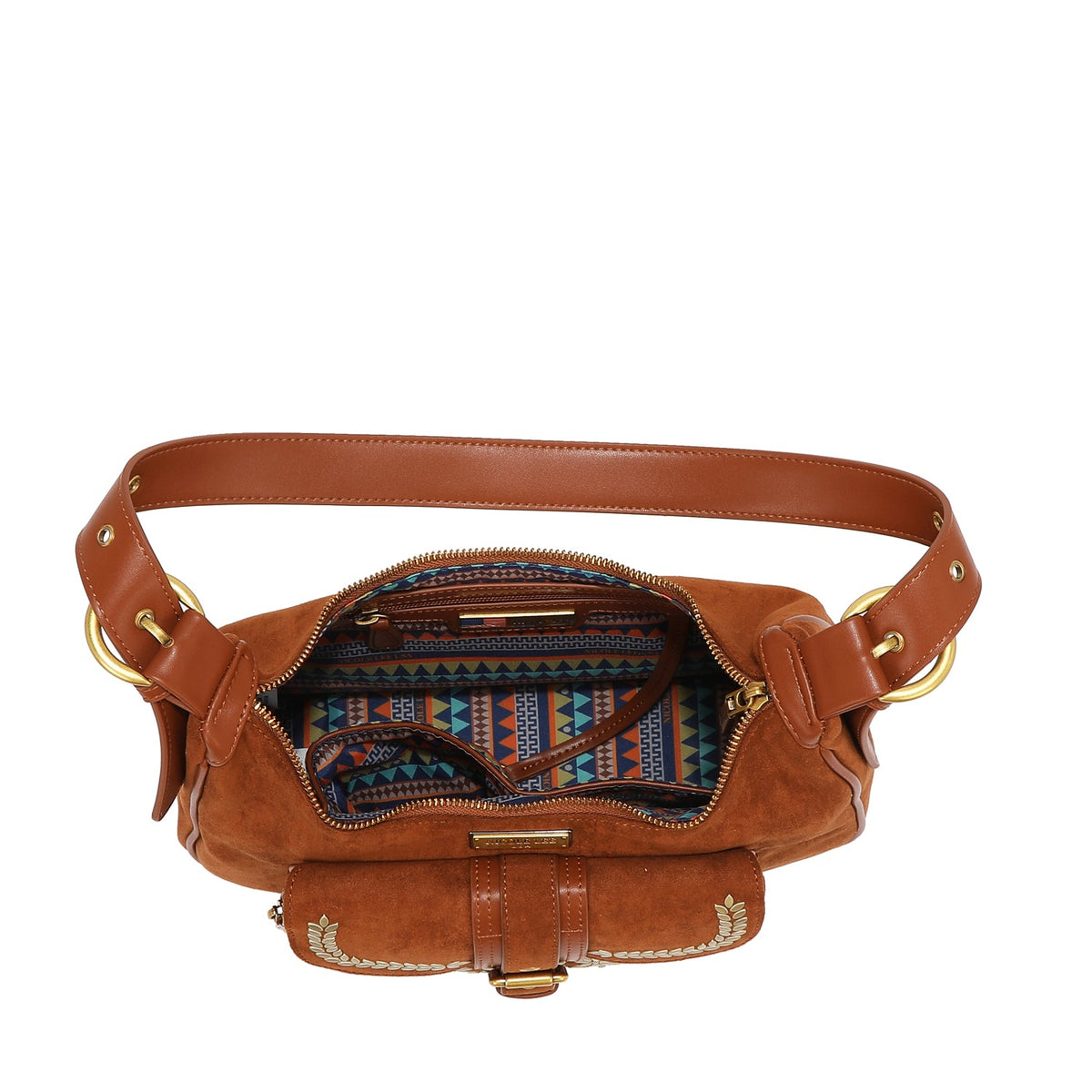 Bolso de hombro con diseño floral - Oliva – foto 3