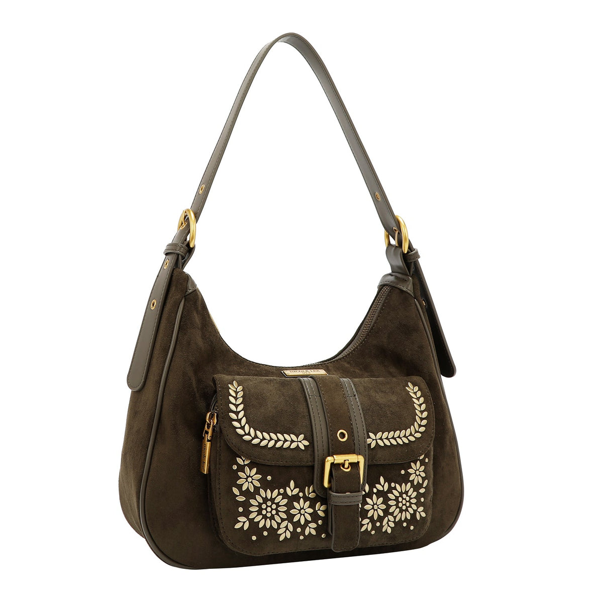 Bolso de hombro con diseño floral - Oliva – foto 2