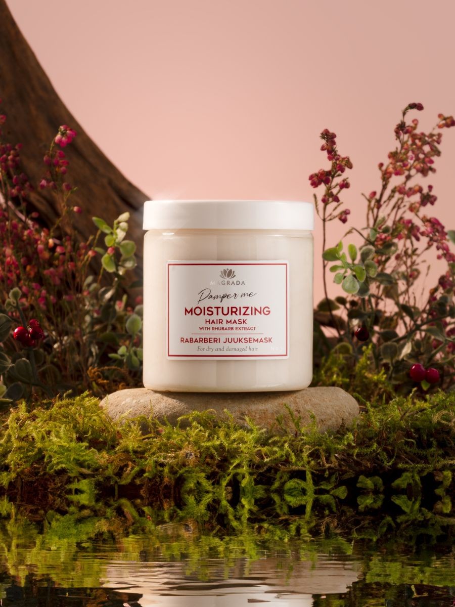 Mascarilla capilar de ruibarbo con aceite de ricino, 250 ml
